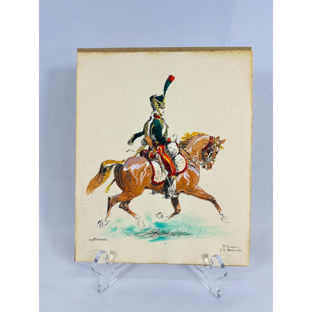 Eugene Pechaubes Gouache Hand Colored Lithograph Napoleonic French Print
